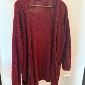 Women's burgundy slouchy sweater